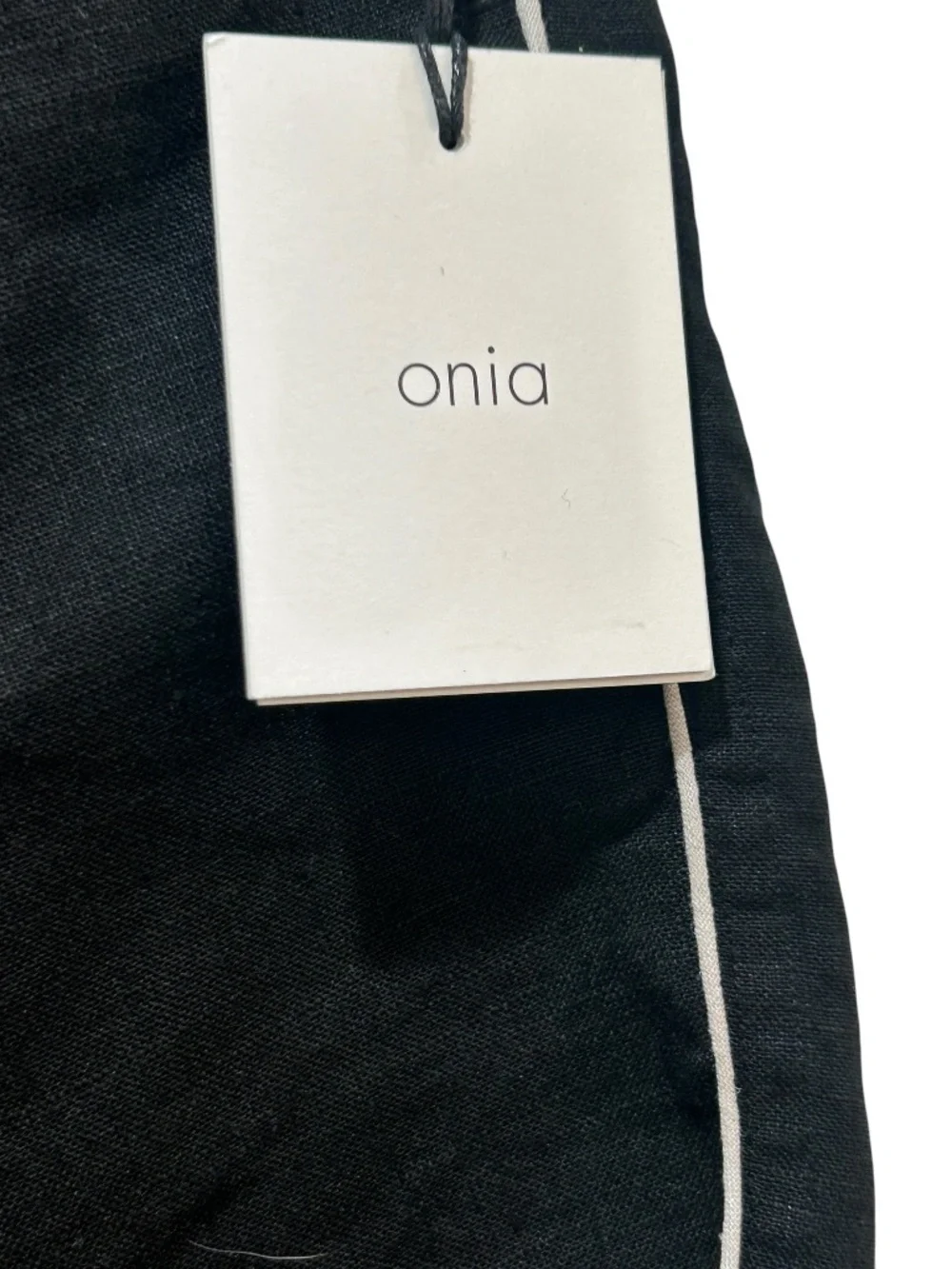 NWT Men's ONIA Linen Trunk Shorts Water Resistant in Black Size L NEW with Tag